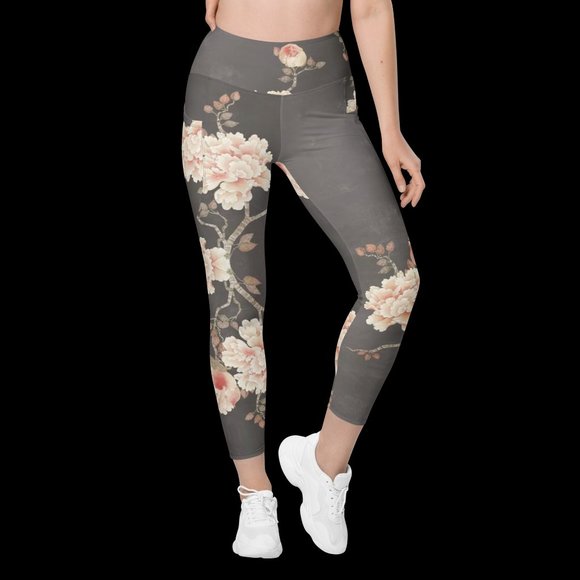 Black Cherry Leggings With Pockets - Picture 2 of 10